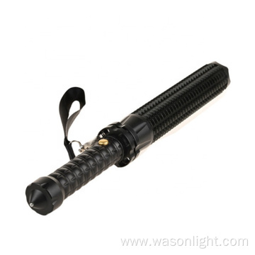 Tough night safety telescopic zooming XM-L T6 husky rechargeable self defense baton swat police led flashlight with tail hammer